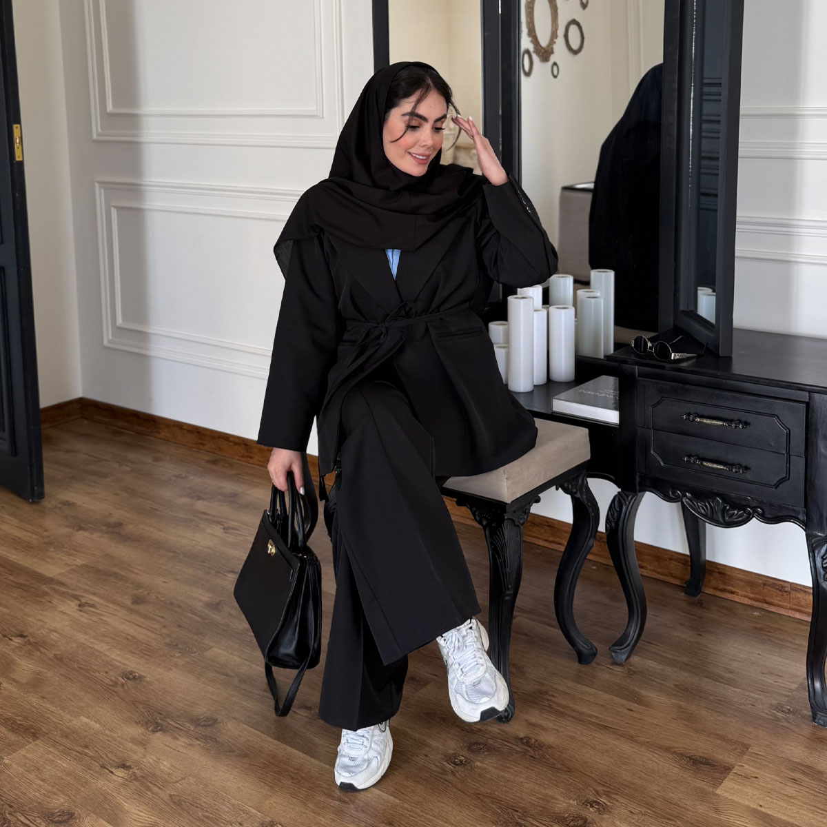 کت شلوار کرپ مدل Moka مشکی