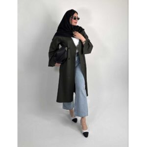 مانتو کرپ سبز مدل perla